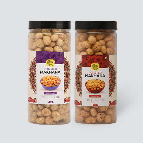 Flavoured | Roasted Makhana Jar (75g) | Pack of 2 + Pack of 3 (15g)