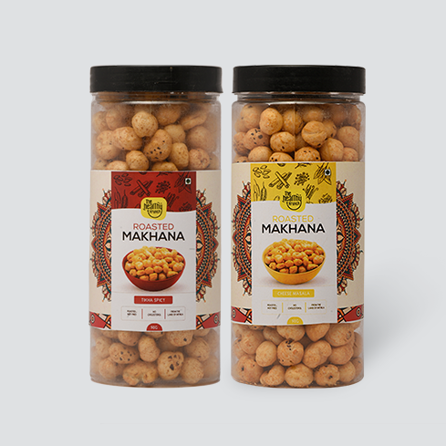 Flavoured | Roasted Makhana Jar (75g) | Pack of 2 + Pack of 3 (15g)