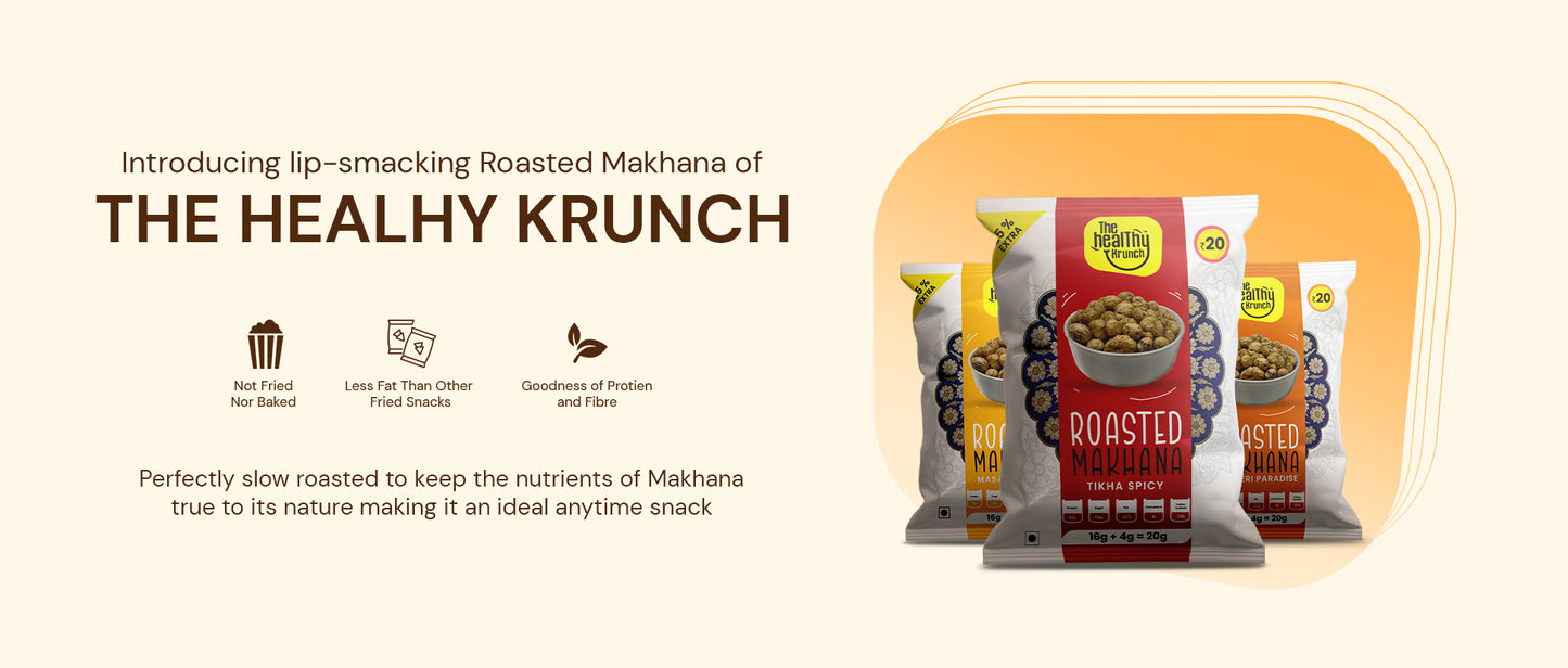 Roasted Makhana Pouch (15g) | Pack of 20