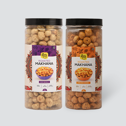 Flavoured | Roasted Makhana Jar (75g) | Pack of 2 + Pack of 3 (15g)