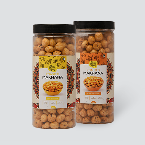 Flavoured | Roasted Makhana Jar (75g) | Pack of 2 + Pack of 3 (15g)