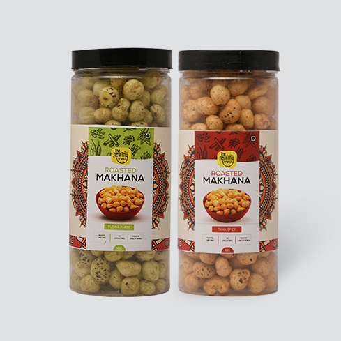 Flavoured | Roasted Makhana Jar (75g) | Pack of 2 + Pack of 3 (15g)