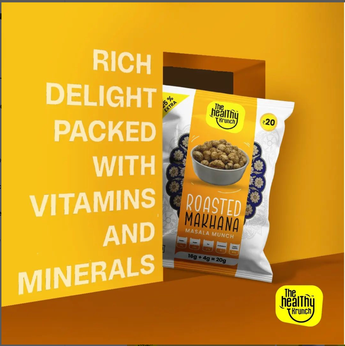 Roasted Makhana Pouch (15g) | Pack of 20