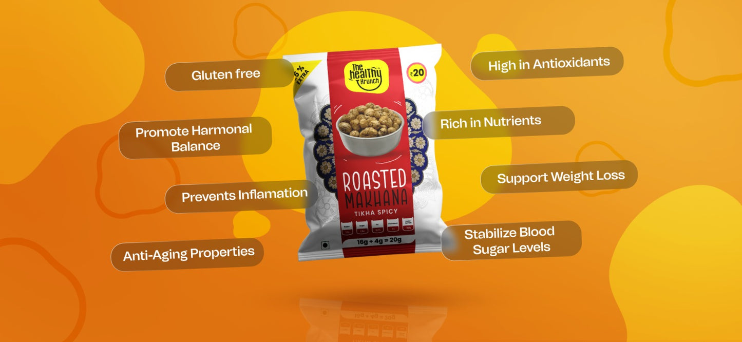 Roasted Makhana Pouch (15g) | Pack of 20