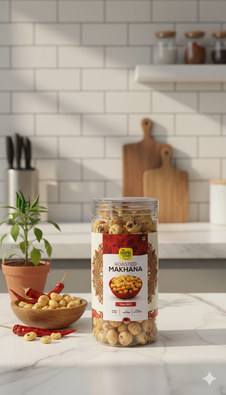 Tikha Spicy | Roasted Makhana Jar (75g) | Pack of 1