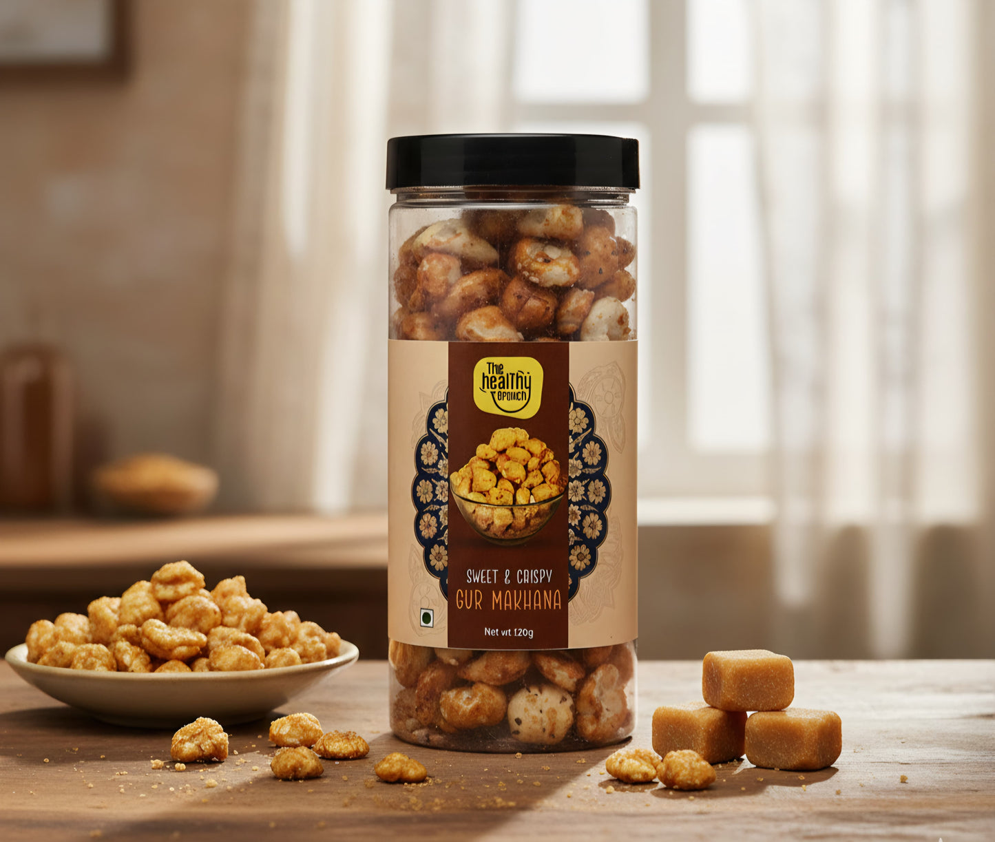 Gur (Jaggery) Makhana | Roasted Makhana Jar (100g) | Pack of 1